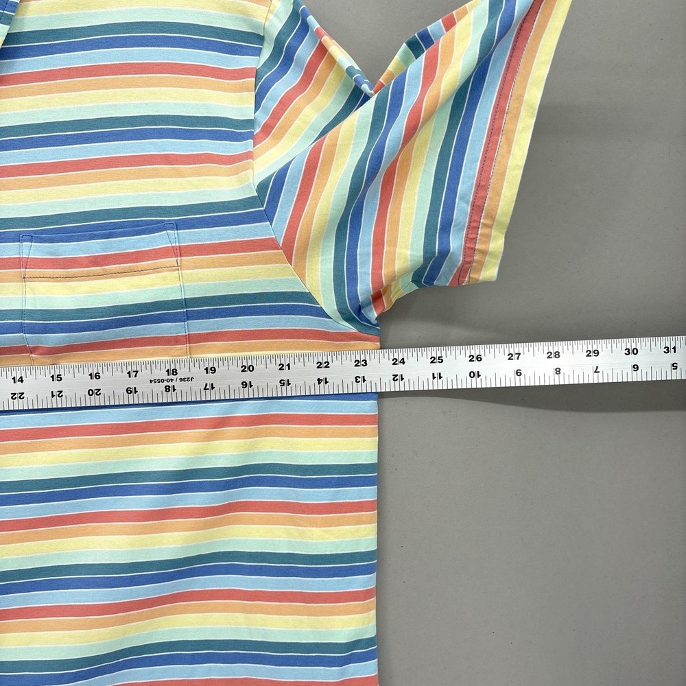 Peter Millar Polo Shirt Mens Large Multicolor Striped Pocket Cotton Stretch Golf - Picture 8 of 11